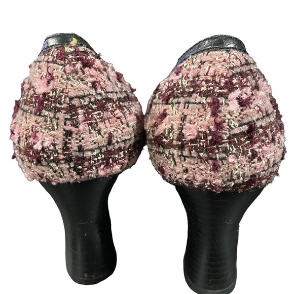 Mudd Purple Plaid Knit Fabric Heels Shoes Women's Size 8.5 M US Vintage Shoe - Picture 8 of 9